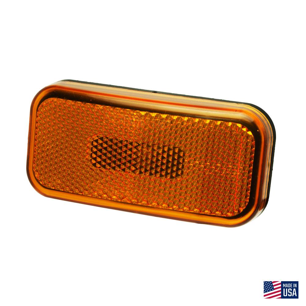 Command Rounded Corner Rectangle Incandescent Clearance Light, Amber Lens w/Black Base : CMD-003-59B