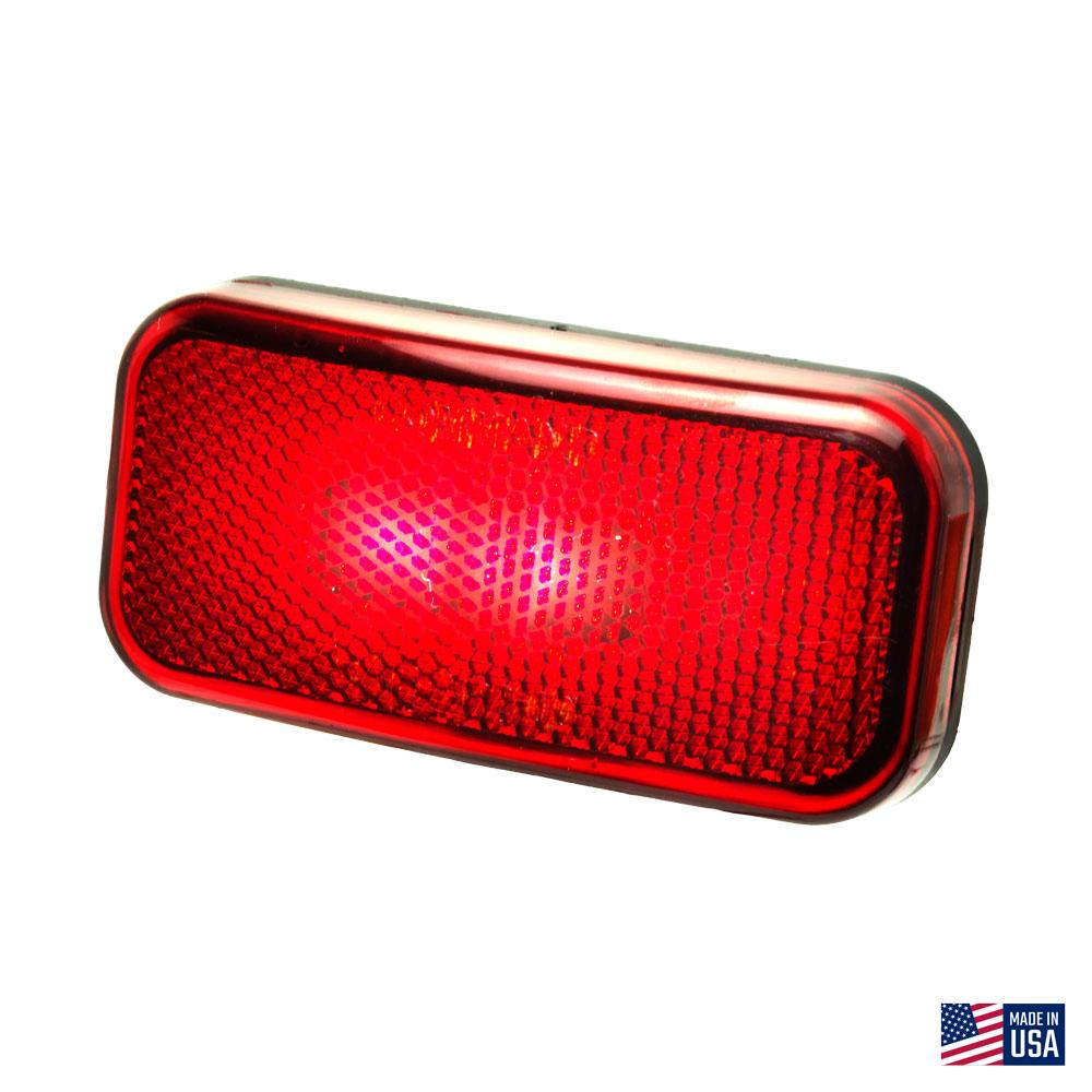 Command LED Rectangle Clearance Light, Red Lens w/Black Base : CMD-003-59LB