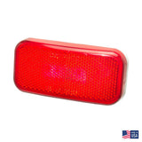 Command Electronics LED Rectangle Clearance Light, Red Lens w/ White Base : CMD-003-59L