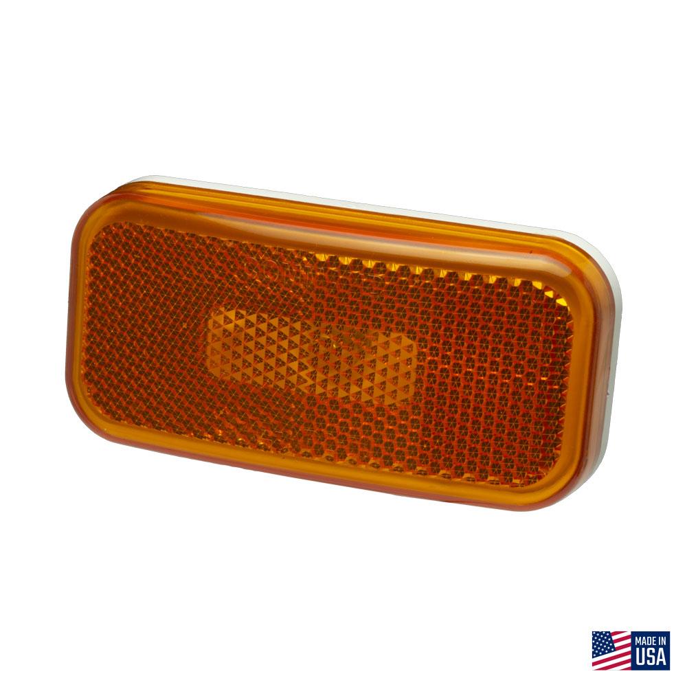 Command Electronics Rounded Corner Rectangle Incandescent Clearance Light, Amber Lens/White Base : CMD-003-59