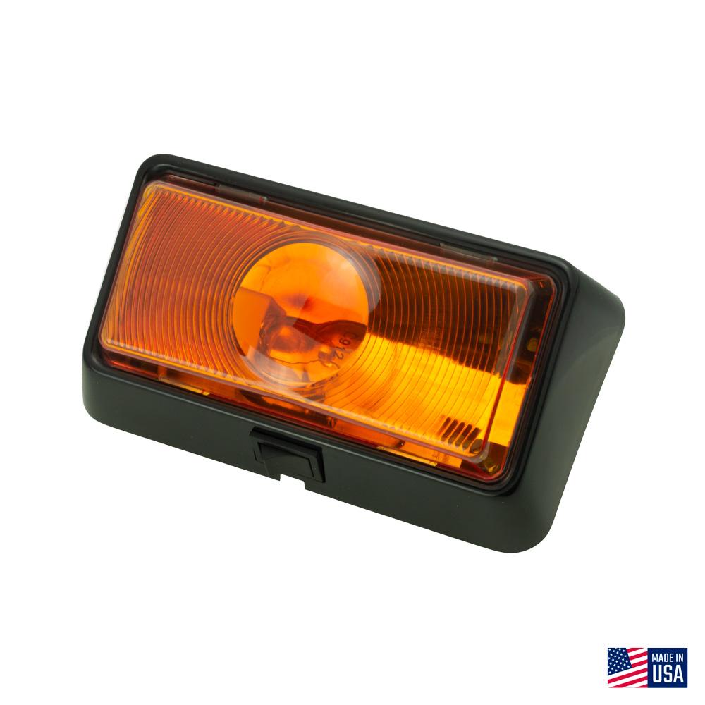 Command Porch Light with Amber Lens and Black Base, Includes Switch : CMD-007-50SAB