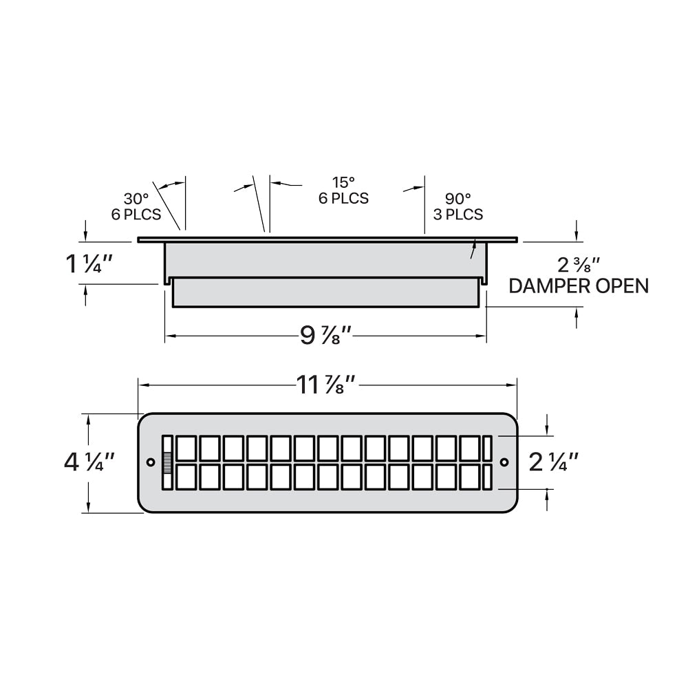 B&B Molders RV Floor Register with Damper, Tan : CP-FRD-TAN