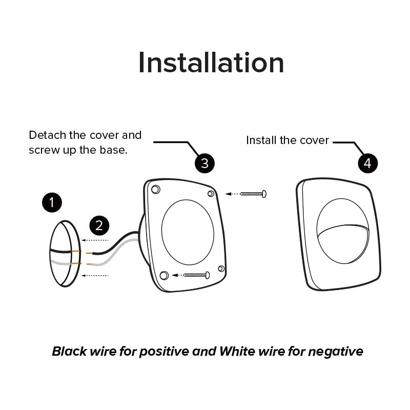 Dream Lighting 2.2" LED Square Step Light, Black Frame Warm White Light : DL-0011202W-1PK