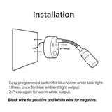 Dream Lighting LED Flexible Reading Light With Programmed Switch/Warm White-3000K : DL-0012153WS-BLACK-1PK