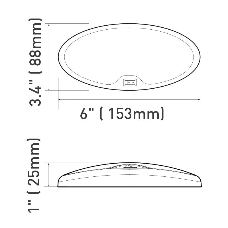 Dream Lighting LED RV Interior Single Pancake Light With Switch/Ultra Bright - 3500K : DL-0016043CW-1PK