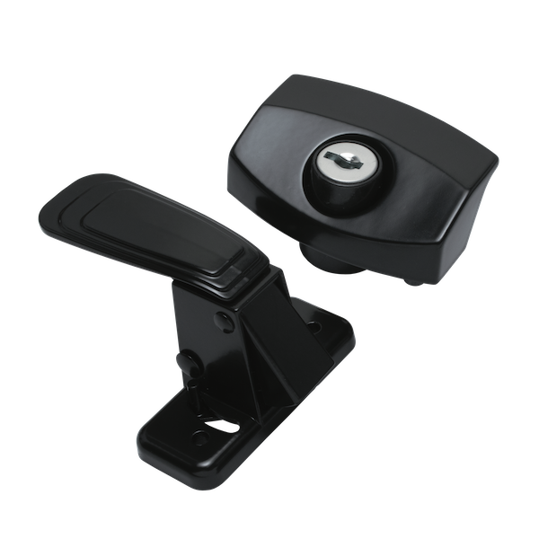 Global Link Keyed Door Lock for Pop-Up Campers, Aluminum, Black : DL-LPL454-BLK