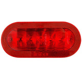 LED Oval Tail Light With Red Reflector Trim Ring : DL-T6SR1-1PK