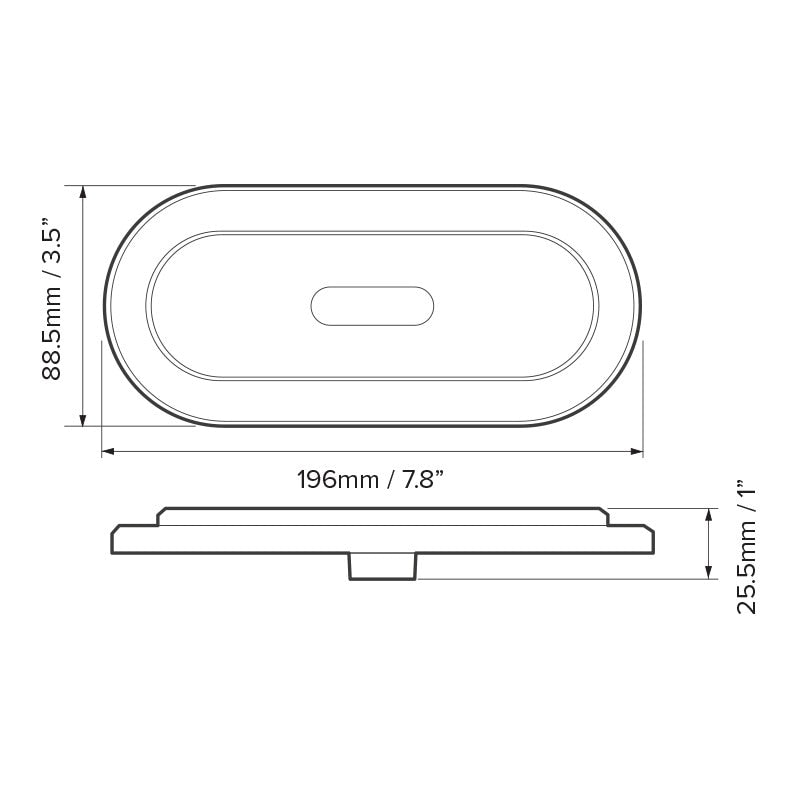 Dream Lighting LED Oval Tail Light With Backup Function And Red Reflector Trim Ring : DL-T6SR2-BU-1PK