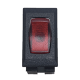 Sigma Switches Rocker Switch with Red Light, Black : EP-1A31R-BLK
