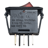 Sigma Switches Rocker Switch with Red Light, Black : EP-1A31R-BLK