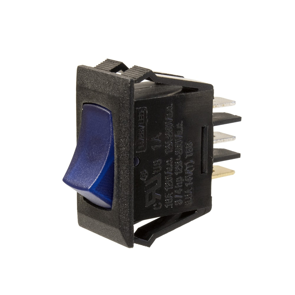 Sigma Switches Rocker Switch with Blue Light, Black : EP-1A36B-BLK
