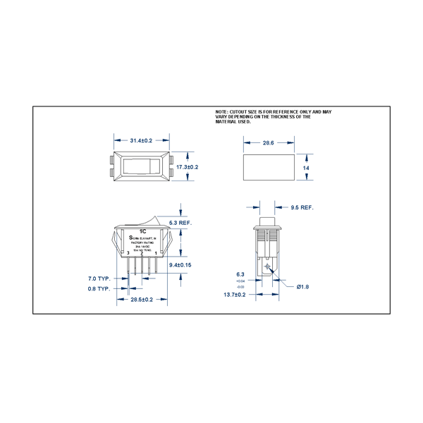 Sigma Switches ON/ON Switch Single Pole Double Throw, White : EP-1C41U-WHT