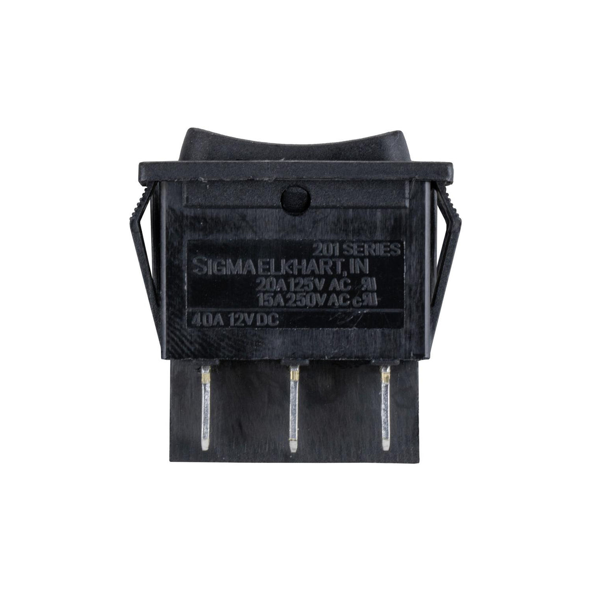 Sigma Switches 201D-27 12V 3-Way Rocker Switch ON/OFF/ON, Black : EP-201D27-BLK