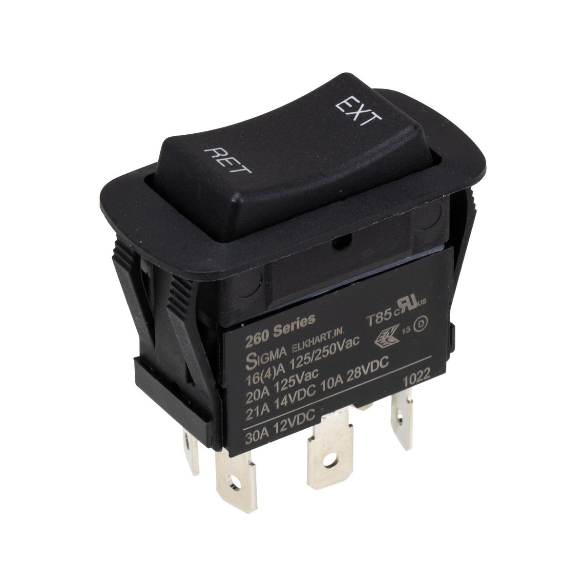 Sigma Switches Momentary ON / OFF / Momentary ON DPDT Replacement Switch, Black : EP-260S1BB-BLK
