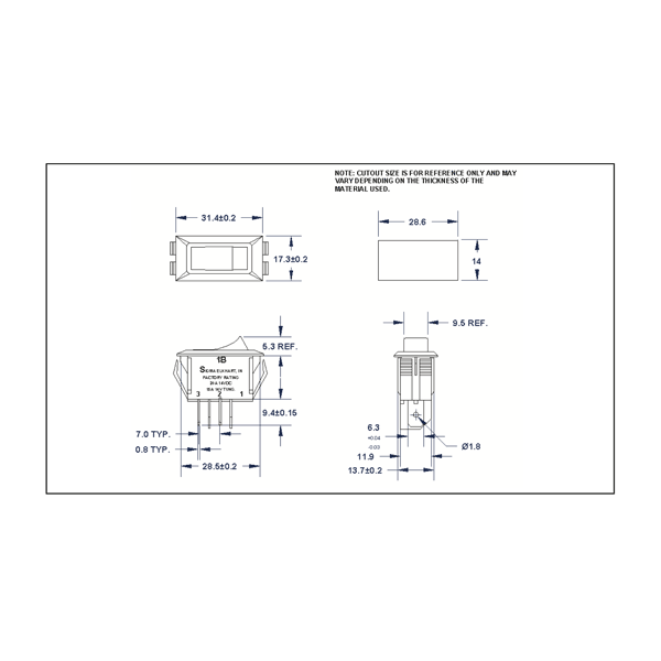 Sigma Switches Labeled ON/OFF Switch Single Pole Single Throw, White : EP-315G-WHT