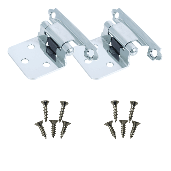 Pair of Global Link Self Closing Cabinet Hinges, Chrome : H-C86-C-2PK