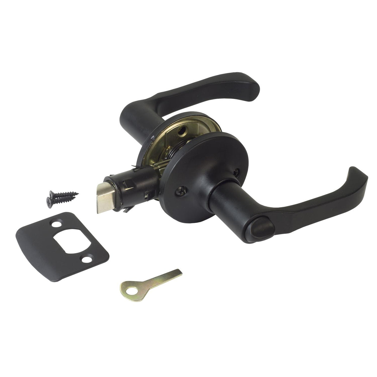 Global Link RV Interior Classic Lever Style Privacy Lockset, Matte Black : LSL-806PV-MB