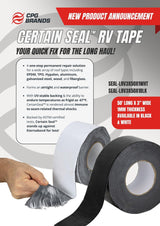Certain Seal RV Roof Repair Tape, Waterproof & UV Stable, 3″ W x 50′ L Roll, Black : SEAL-LRV3X50X1BLK
