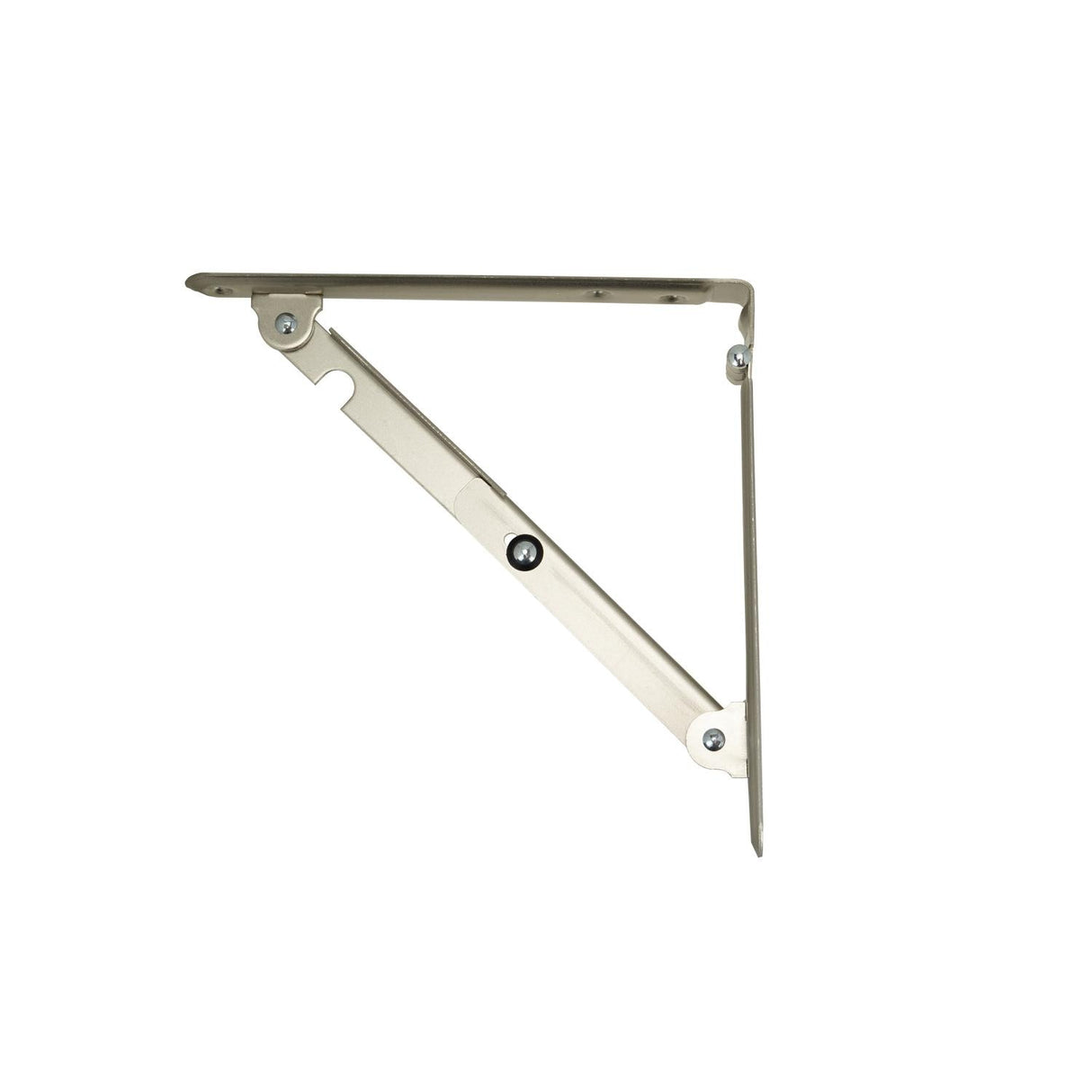 Pair of Global Link Folding Shelf Brackets, 50 lb Capacity, Satin Nickel : SH-FB8X8-SN-2PK