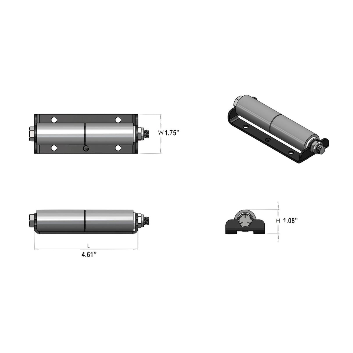 Global Link RV Slide Out Roller, Surface Mount, Double Soft Roller : SOR-SM-225-2006