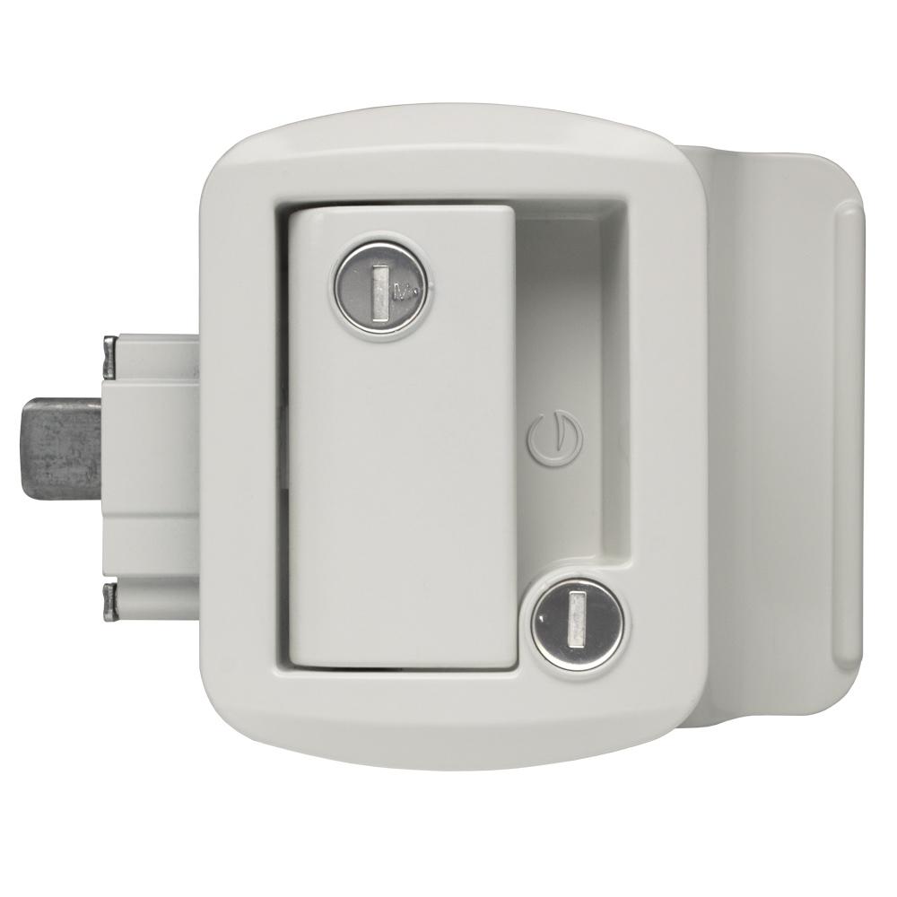 Global Link Classic Pro Travel Trailer Entrance Lock, White Powder Coat : TTL-43610AL-9009-1PK