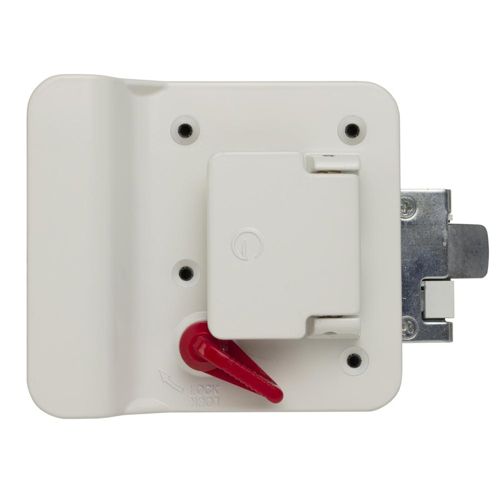 Global Link Classic Pro Travel Trailer Entrance Lock, White Powder Coat : TTL-43610AL-9009-1PK