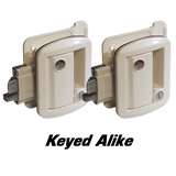 2 Global Link Classic Pro Travel Trailer Entrance Locks, Keyed Alike, White Powder Coat : TTL-43610AL-9009-2PK