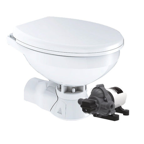 Commodore Quiet Flush Electric Toilet  Rear Macerator  Raw Water Pump  Regular Size CM4RMT