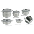 Marine Business Kitchen Cookware Pan Set SelfContaining  Stainless Steel  Set of 8 20001