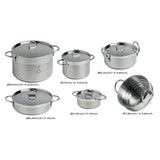 Marine Business Kitchen Cookware Pan Set SelfContaining  Stainless Steel  Set of 8 20001