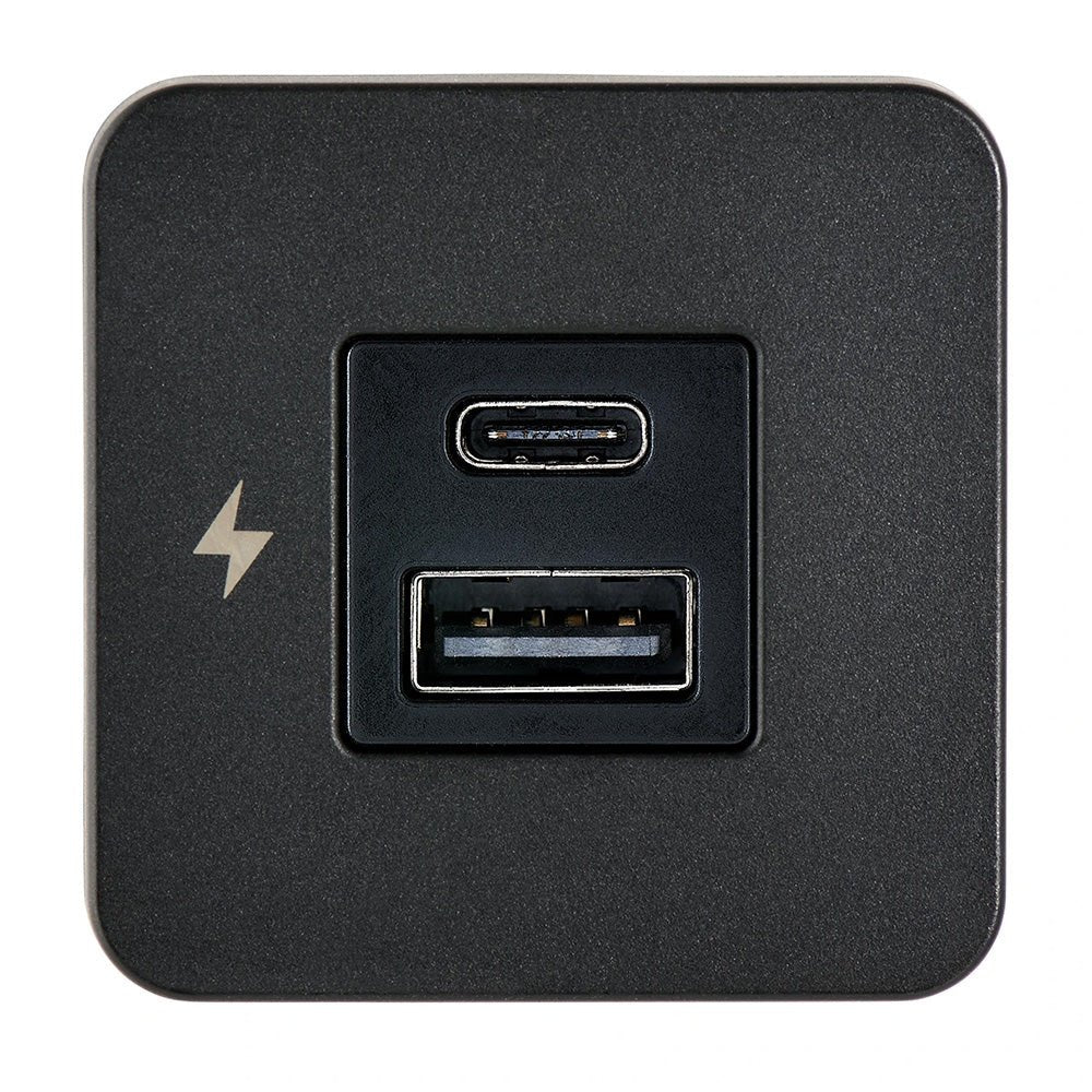 Scanstrut TILE USBAUSBC Interior Charging Socket  1224V  Black Bezel SCTILE10