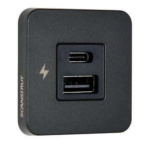 Scanstrut TILE USBAUSBC Interior Charging Socket  1224V  Black Bezel SCTILE10