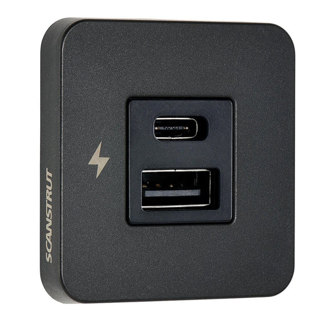 Scanstrut TILE USBAUSBC Interior Charging Socket  1224V  Black Bezel SCTILE10