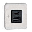 Scanstrut TILE USBAUSBC Interior Charging Socket  1224V  Stainless Steel Bezel SCTILE11