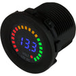 SeaDog Rainbow Display Digital Voltmeter  Injection Molded Nylon  5V15VDC 421617