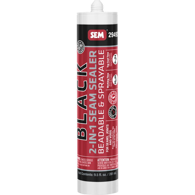 SEM 2IN1 Seam Sealer  95oz Tube  Black 29492