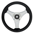 Uflex  Tavolara  138 Black Polyurethane Steering Wheel wSilver Spokes  X62 Hub 65277N
